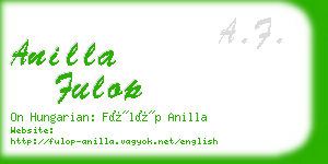 anilla fulop business card